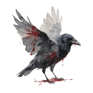 乌鸦预言.手账pet胶带暗黑黑色羽毛鸟咕卡流麻拼贴装饰素材包整卷