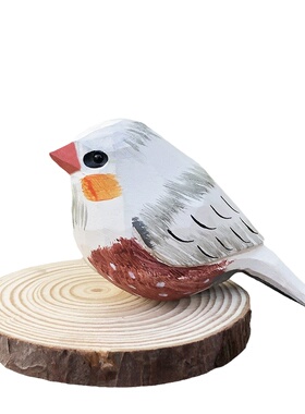 椴木木雕小鸟可爱高级感生日礼物