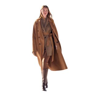 歌莉娅冬季新款轻奢全羊绒大衣高级感驼色中长款外套女1BNL6N450