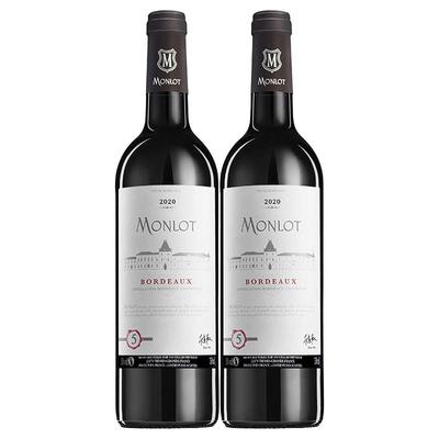 梦陇法国波尔多原瓶进口干红葡萄酒红酒正品750ml双支