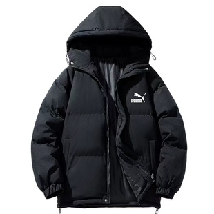 品牌折扣2025冬季新款保暖羽绒棉服女款宽松连帽外套棉衣男棉袄子