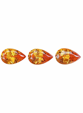 培育蓝宝石 招财金黄色梨形合成人造宝石裸石 首饰diy镶嵌用主石