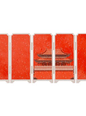 江左马年宫廷彩绘宣纸屏风DIY