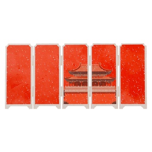 江左2026马年新款宫廷彩绘国风古典中国风宣纸屏风书签纸空白diy材料包手写福字小摆件毛笔书法专用纸万年红