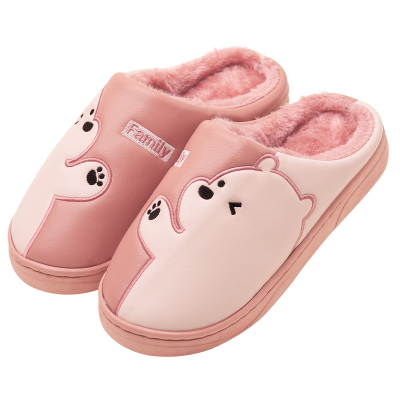 乐拖招手熊防水棉拖鞋冬防滑保暖