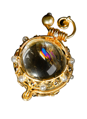 白水晶彩虹冥想静心项链