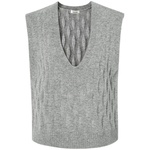 indicia 100%羊毛V领针织衫马甲背心女春秋季商场同款标记女装