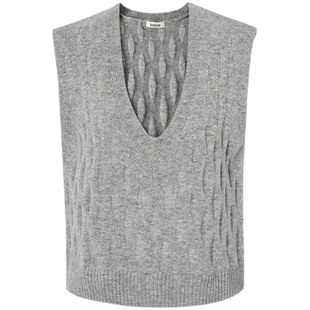 indicia 100%羊毛V领针织衫马甲背心女春秋季商场同款标记女装