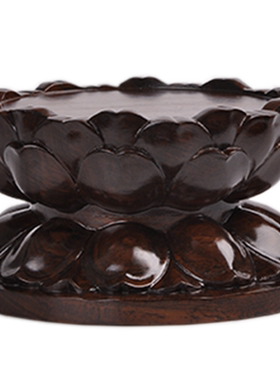 红花梨加高复古玄关莲花底座