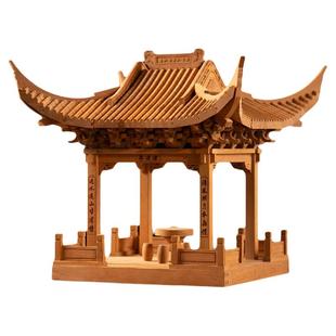 晚峰苏州园林沧浪亭榫卯积木原木版中国古建筑模型榫牟拼装教具