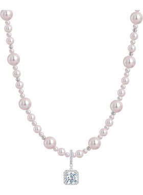 曼塔玫瑰方糖珍珠项链女款