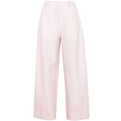 夏莫卡柔焦粉色九分奶奶裤