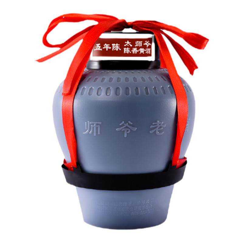 绍兴师爷 五年陈手工冬酿半甜型黄酒 花雕酒 5斤桶装糯米绍兴黄酒