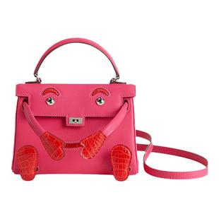 手工缝制定制凯莉娃娃包进口原皮笑脸包斜挎包千禧娃娃女包迷你包