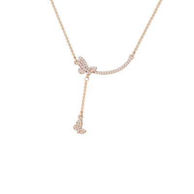 AJIDOU阿吉豆项链女微笑蝴蝶项链