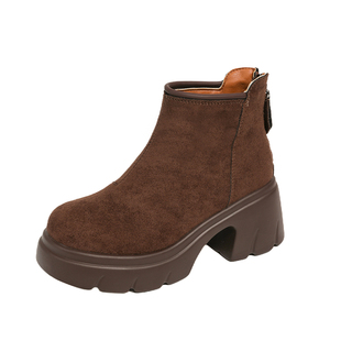 品牌真皮厚底黑色加绒雪地靴女款2025新款冬季保暖棉鞋加绒勃肯鞋