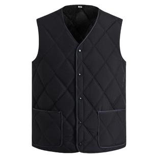2025新款羽绒棉马甲男士秋冬季中老年加绒加厚保暖背心坎肩爸爸装