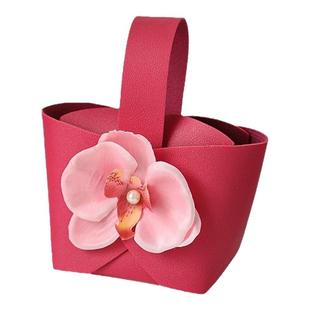 结婚礼皮质包手提喜糖盒带花糖果袋子创意婚庆用品伴手礼盒袋空盒