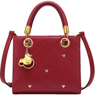 欧时纳包包女2026超火精致包包高级感手提戴妃包大容量红色斜挎包