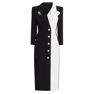 创意狐黑色连衣裙女2025新款日常可穿年会主持人宴会气质小礼服裙