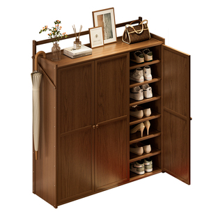 免安装鞋柜家用门口折叠带门一体式楼道收纳柜靠墙新款入户门鞋架