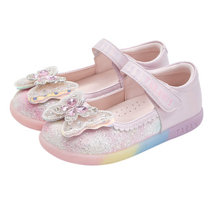 泰兰尼斯meta公主皮鞋春秋款女童水晶鞋小女孩闪耀软底时尚单鞋子