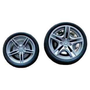 遥控玩具小车轮胎40*3mm 48*3mm孔橡胶车轮 银色轮子 车轴套装