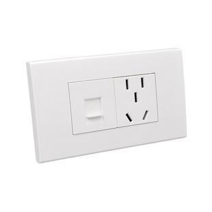 开关插座118型二位五孔加千兆电脑网络面板两位六类网线+5孔插座