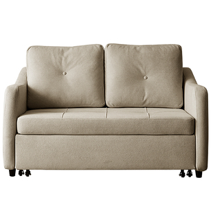 双虎奶油风沙发床多功能客厅小户型两用伸缩双人可睡可躺沙发218