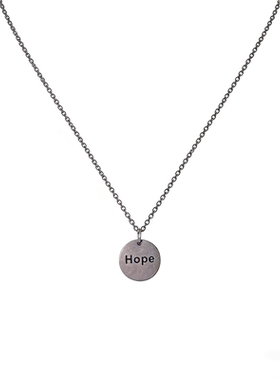 男生项链个性简约男装搭配配饰痞帅钛钢箴言字母圆牌吊坠做旧复古