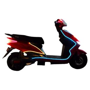 电动摩托车led冷光条防水爆闪装饰灯鬼火踏板车导光彩灯改装通用