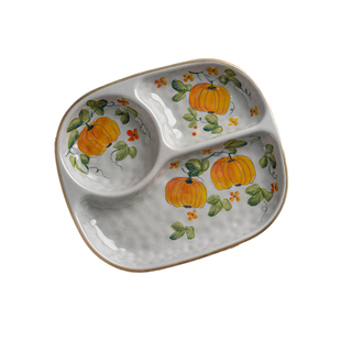 餐盘陶瓷四格一人食减脂定量分格早餐分隔月子餐餐具8.5寸分割盘