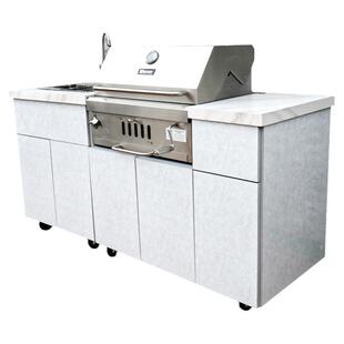 定制全铝柜体户外橱柜不锈钢烤炉别墅庭院烧烤台大型成品全套烧烤