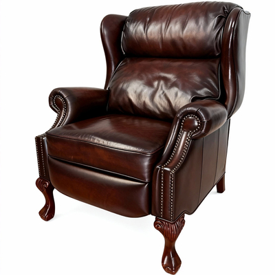美式复古全真皮单人沙发椅
