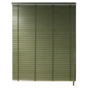 实木木百叶窗帘椴木绿色百叶窗中古风木质阳台客厅木帘四合一