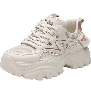 大东老爹鞋女鞋2025秋季新款女鞋厚底休闲鞋舒适轻便透气运动鞋