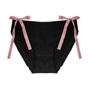 性感纯欲风交叉镂空禁欲系内裤女士纯棉裆中腰女生蝴蝶绑带三角裤