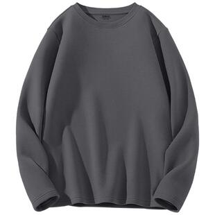 班尼路打底衫男秋冬季双面加绒体恤圆领保暖长袖t恤男款内搭上衣A