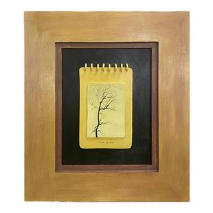 笺中枯树客厅装饰画高级感沙发背景墙挂画餐厅卧室床头实物装置画