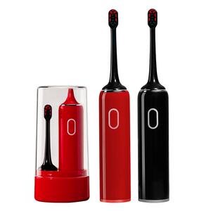 拜尔电动牙刷声波充电式成人款全自动软毛男女情侣扫振红色非拜耳