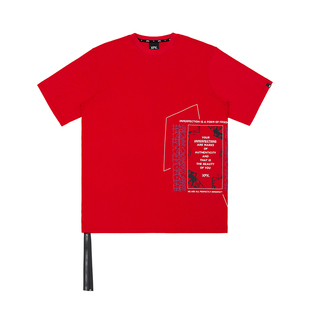 XPX 周柏豪 PERFECTLY IMPERFECT 英文印花圆领短袖飘带T恤