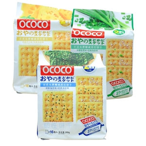 菲律宾OCOCO日式无蔗糖咸苏打饼干280g海盐咸味薄脆饼香葱梳打饼