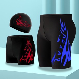 时尚 男平角泳衣男五分宽松防尴尬速干大码 男士 游泳裤 新款 套装 泳裤