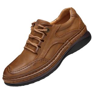 老人头秋冬手工缝制男鞋大码真皮休闲商务皮鞋防臭摇摇鞋保暖棉鞋