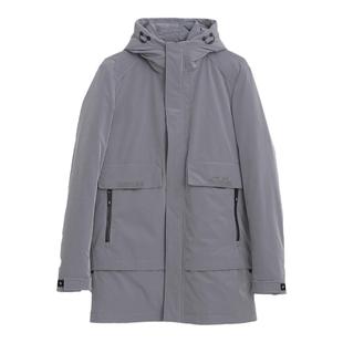 高个子加长衣袖学生羽绒服 轻薄保暖时尚连帽男卸寒防风灰色2070