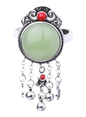 复古民族风大蛋面流苏戒指