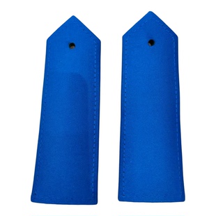 新款保安蓝色胸牌编号简章套筒肩弧形软肩牌蓝色衔章缝臂章魔术贴