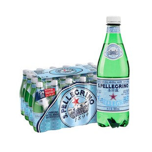 意大利进口圣培露含气天然矿泉水气泡水整箱500ml*24瓶非苏打水