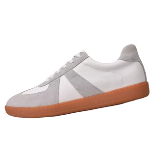 高尼增高鞋男5cm秋季真皮透气运动情侣小白鞋复古休闲板鞋德训鞋