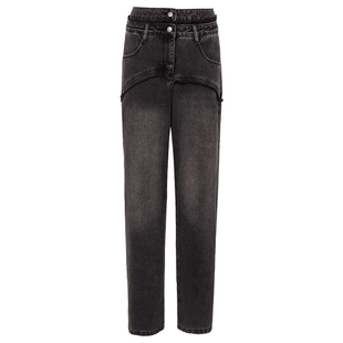 【设计师品牌BLANCORE】2025秋季新款不规则弧线分割设计牛仔裤女